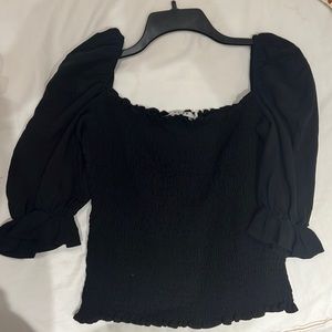 NAKD black puff sleeve